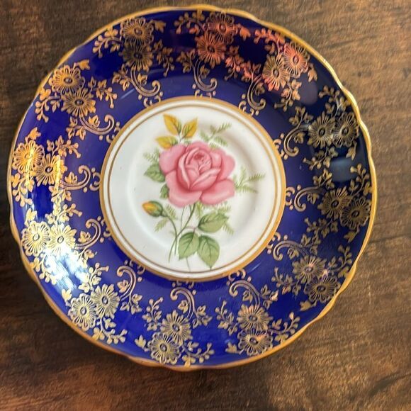 Rare  Vintage Paragon Cup and Saucer Cobalt Blue with Gold Trim - Picture 5 of 11
